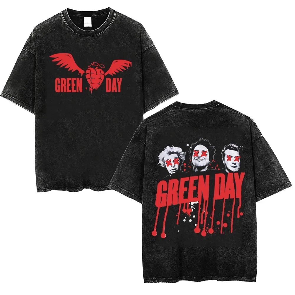 

Green Day Saviors World Tour 2024 Washed Tshirt Streetwear Shirt