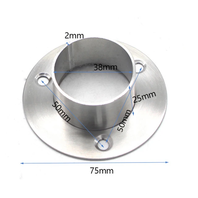 38mm 51mm Guide Shaft Stainless Steel Handrail Wall Rail Round Connection Flange Bracket For Home Improvement - Image 2