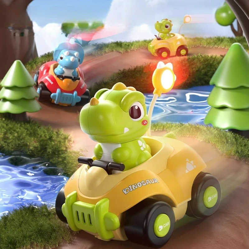 New Cartoon Tyrannosaurus Rex Triceratops Remote Control Car Light Music Parent Child Competition Remote Control Toys Boy Gifts 4