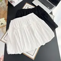 Summer New 100KG Sweet Bow Lantern Mini Skirt Plus Size Women's Washed Short Skirt 1662 - Image 4