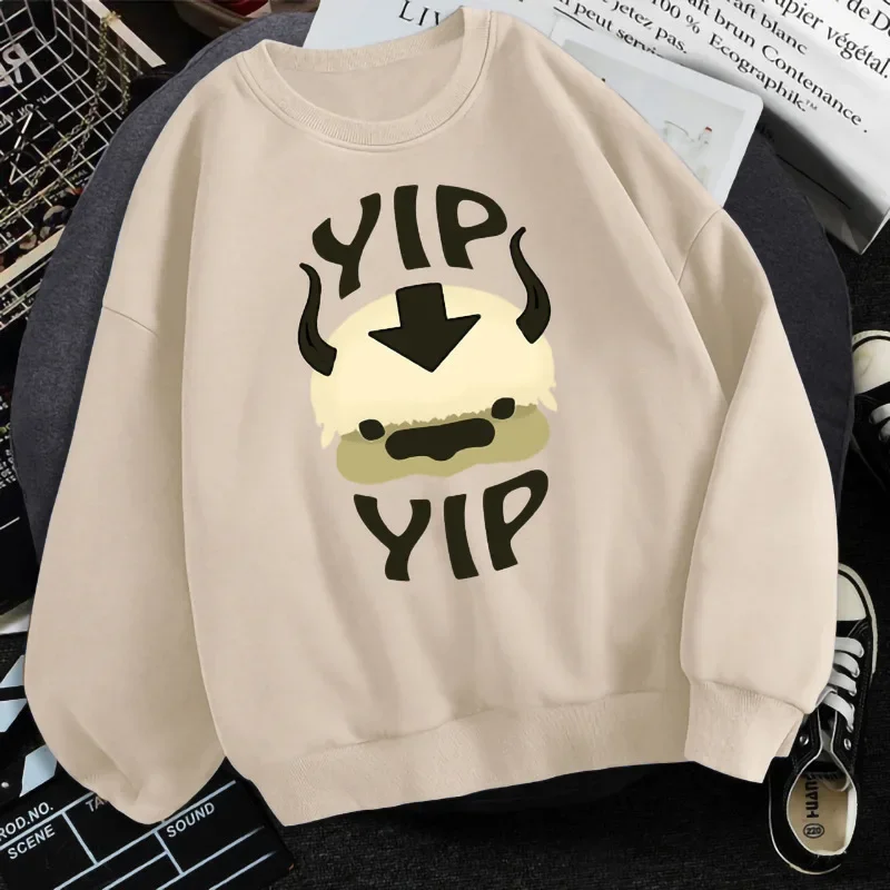 Simple Animal Letter Printed Pullover Women Fashion O-Neck Casual Loose Sweatshirts Autumn Winter Warm Plush Tops Cotton Outwear