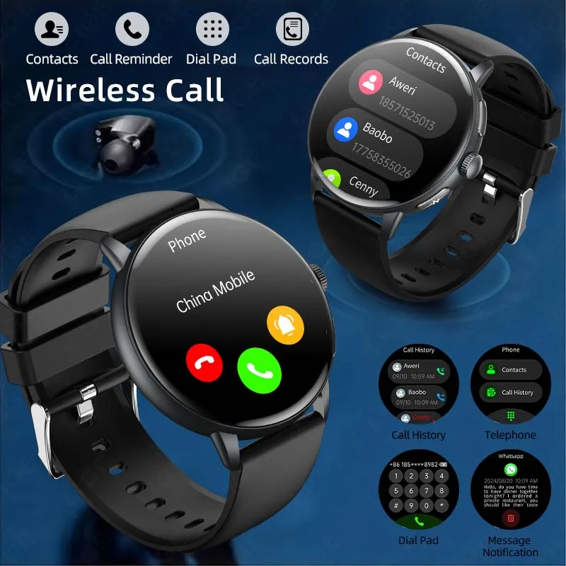 LIGE New Nursing Grade Smart Watch ECG+PPG Body Temperature Blood Lipid Uric Acid Blood Oxygen Bluetooth Call Health Smartwatch