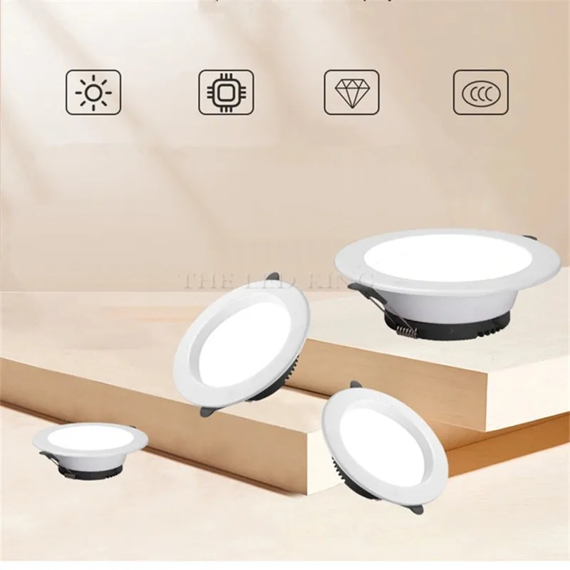Led Downlights 5W 9W 12W Led Ceiling Light 15W 18W Recessed Down Light Round Panel 220V LED Spot Indoor Lighting