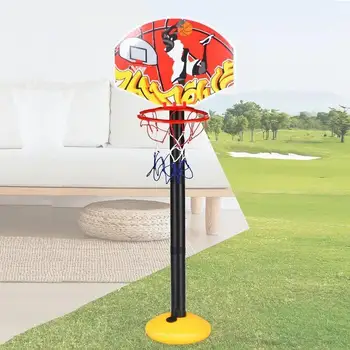 Kids Portable Basketball Hoop Sensory Basketball Court Hoop Set With Inflatable Ball And Pump Kids Sports Ball Toys With 5