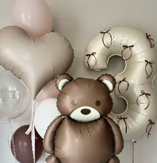 32 Zoll 0-9 großes digitales Set aus Aluminiumfolie, digitales Dekorationsset für Geburtstagsfeiern mit Ballonschleife, Partydekoration – Detail 1