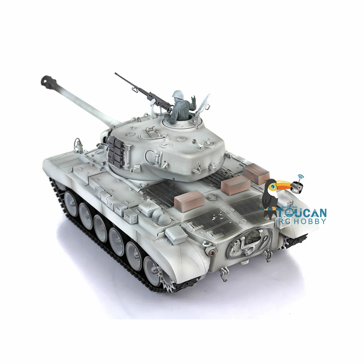 Henglong FPV 1/16 M26 RTR Radio Contol Tank 3838 With 360°Turret Rotation Upgrade Parts Gearbox Barrel Recoil 7.0 Version 6
