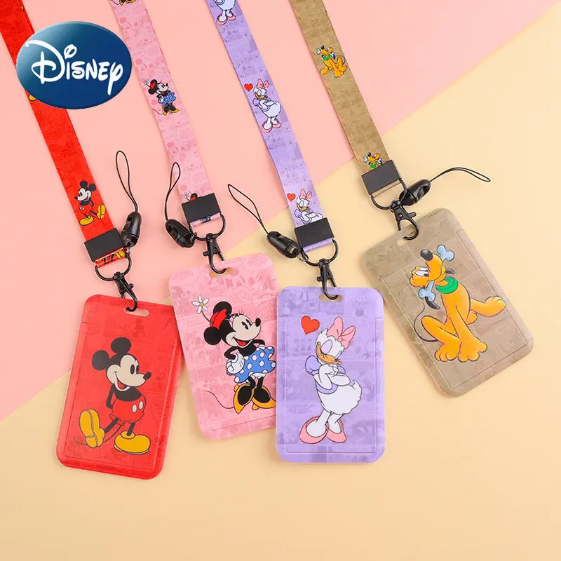 

Disney ID Card Holder Mickey Minnie Cute Student Meal Holder Bus Subway Staff Access Protective Cover for Men Women