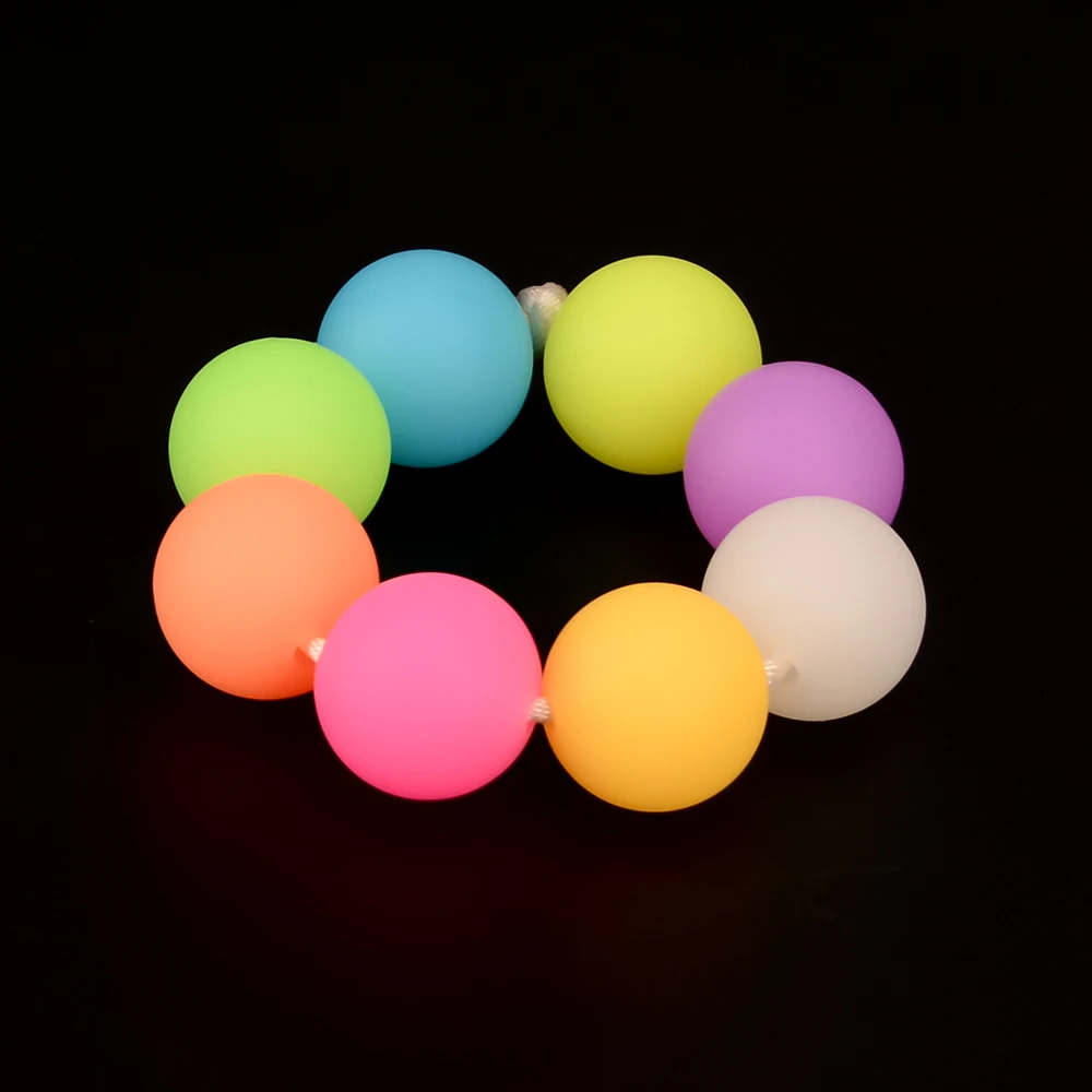Silicone Beads Lofca Luminous Beads 12mm 20pcs Silicone Loose Glow In The Dark Marking DIY Necklace BPA Free for Pacifier Gift Accessories