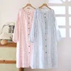 Pure Cotton Nightgown For Breastfeeding Pregnancy Dresses Spring New Feeding Nightie Nursing Gown Maternity Clothes 2