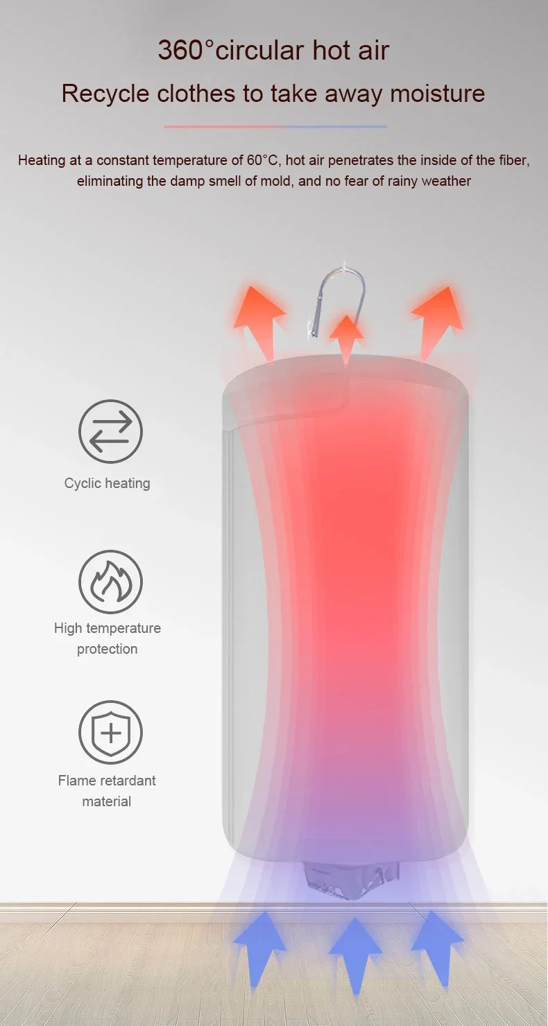 Description Picture 3 of itemPortable Electric Clothes Dryer Mini Travel Folding Warm Air Baby Cloth Drying Machine Heater Hanger Laundry Clothing Rack