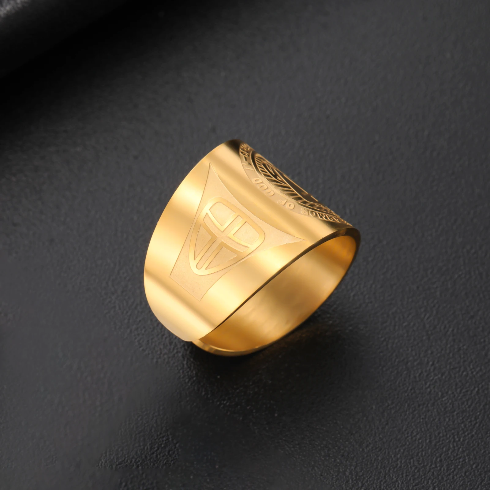 COOLTIME Ritter Templer Katholizismus Ring Schutz Amulett Edelstahl Verstellbarer Ring Katholisches Religiöses Geschenk – Detail 4