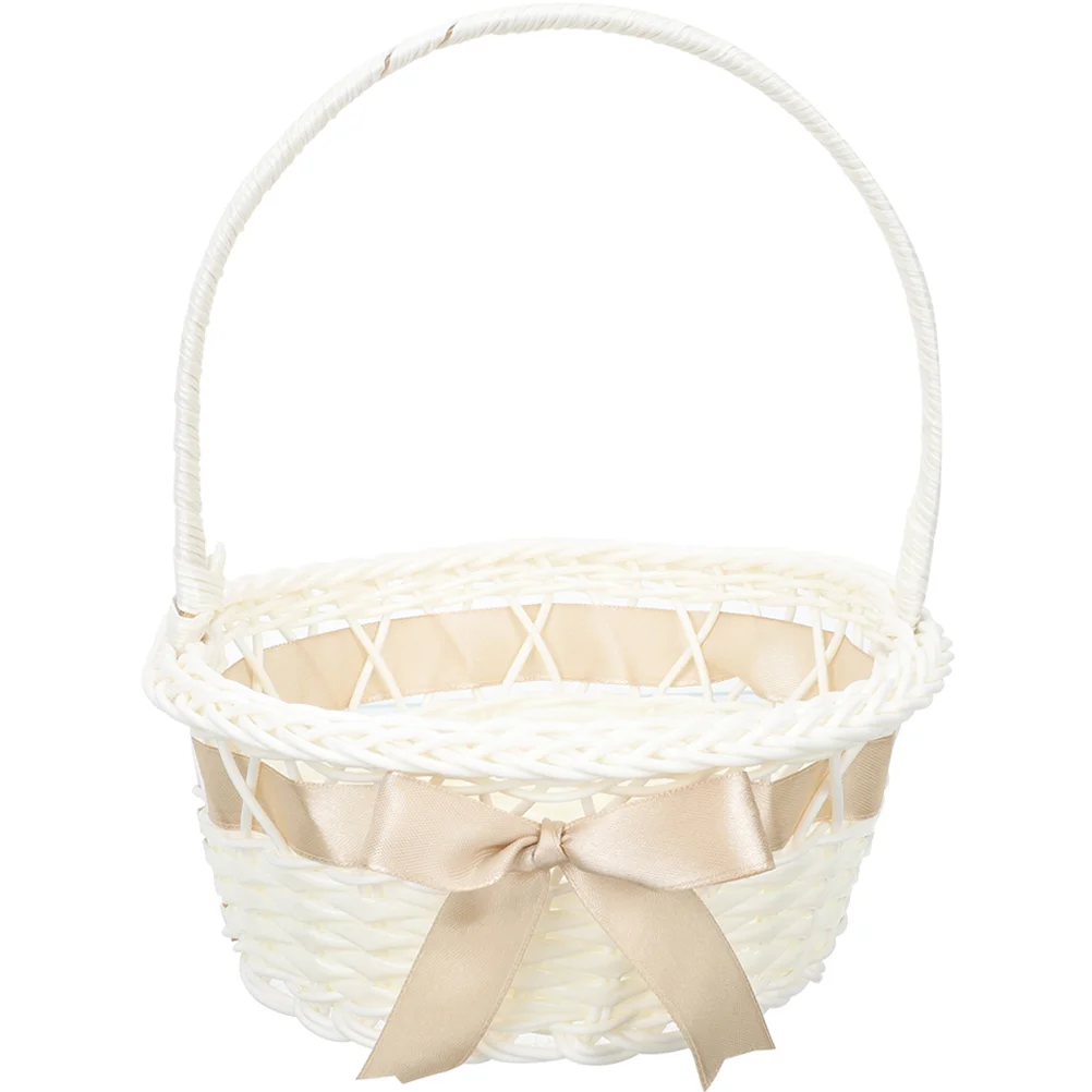 

Flower Girl Basket Wedding Basket Imitation Rattan Flower Basket Wedding Decor