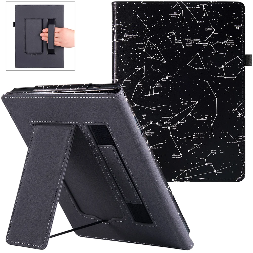 Boox Nova pu Capa de Couro Suporte Dobrável Alça de Mão Auto Dormir Wake Onyx Nova Air s Nova Air c Color Case