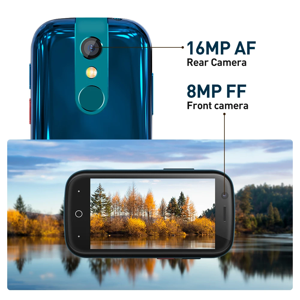 Unihertz Jelly 2 Mini 4G Mobile Phone Android 10 6GB 128GB Cellphone Helio P60 Octa Core Smartphone 16MP Camera Dual SIM 2000mAh