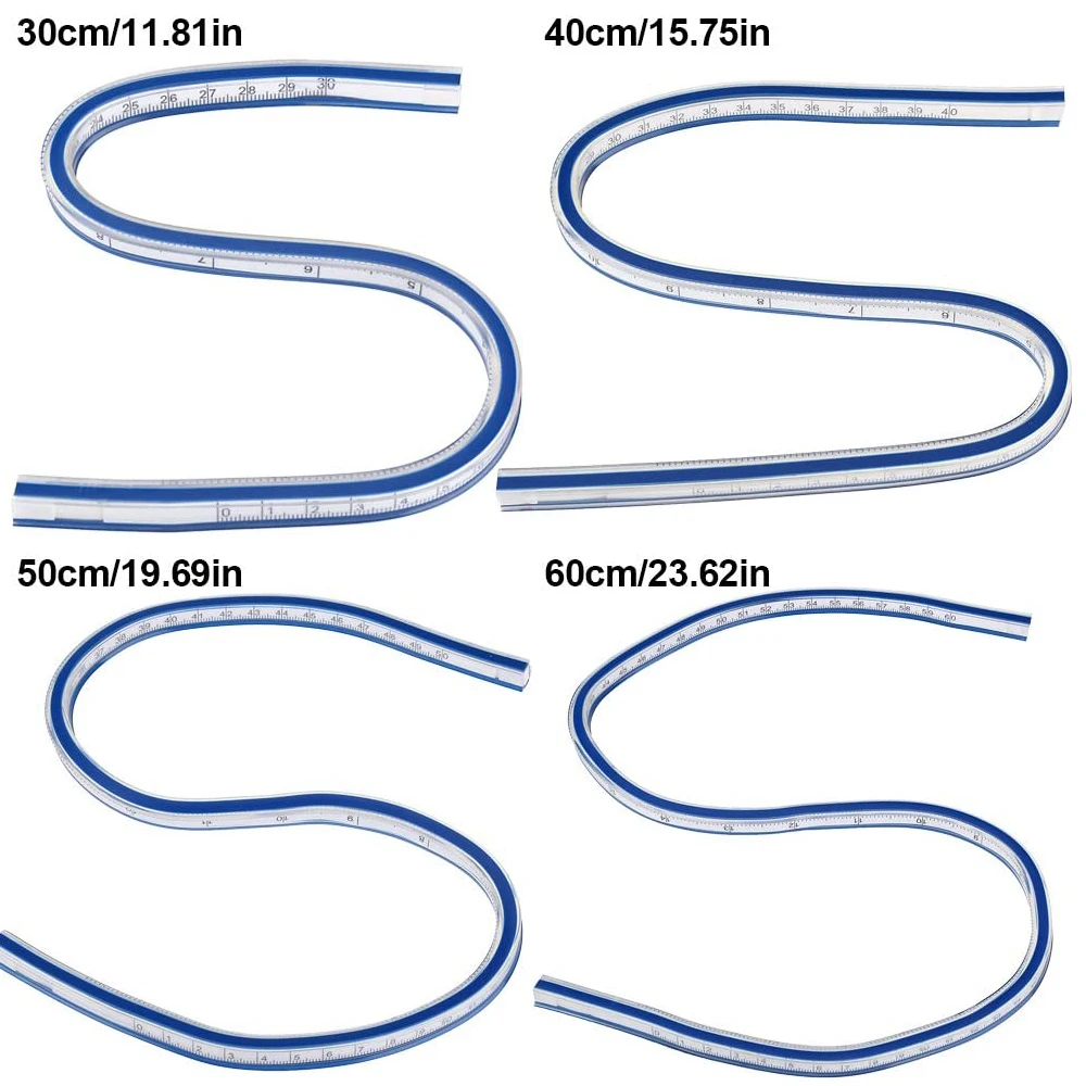 

1PC Flexible Curved Ruler 30-60CM Double Sided Creative Ruler Sewing Measurement Ruler for Clothing Drawing DIY Sewing Tools