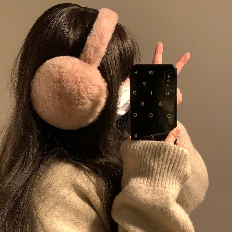 Women Winter Ear Warmers Plush Earmuffs Cold Protection Ear Cover Foldable Fur Warm Earmuffs Headphones Y2k Girl Accessories