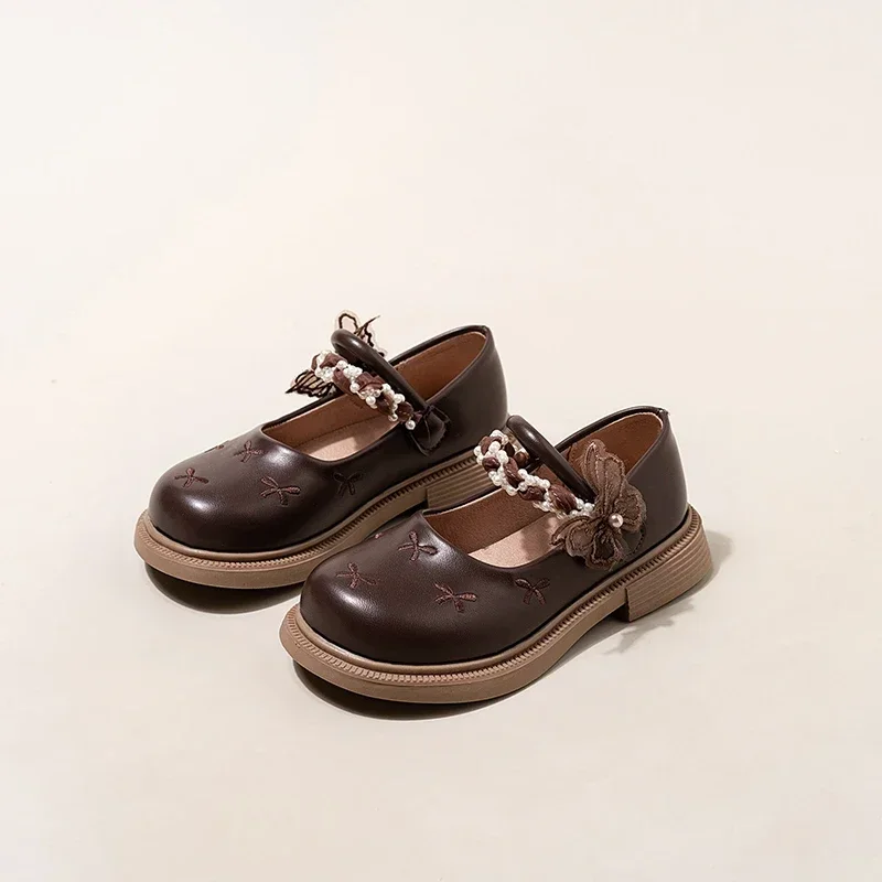 Elegante Mädchen Prinzessin Schuhe bestickt süße Kinder Mary Jane Schuhe neue schicke Kinder Casual Kleid Lederschuhe Lolita Stil – Detail 12