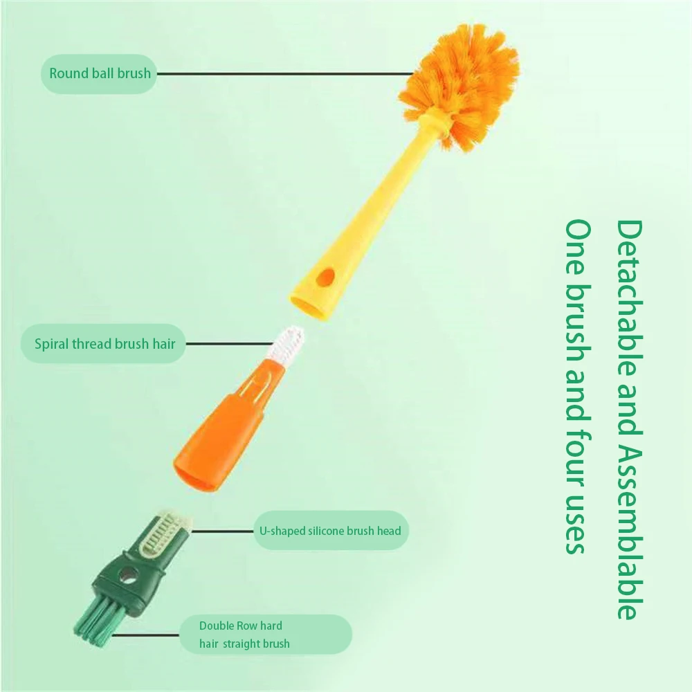 

Silica Gel Straw Brush Efficient Cleaning Lid Brush Cup Brush Kitchenware Bottle Brush Easy To Disassemble Long Handle Brush 40g