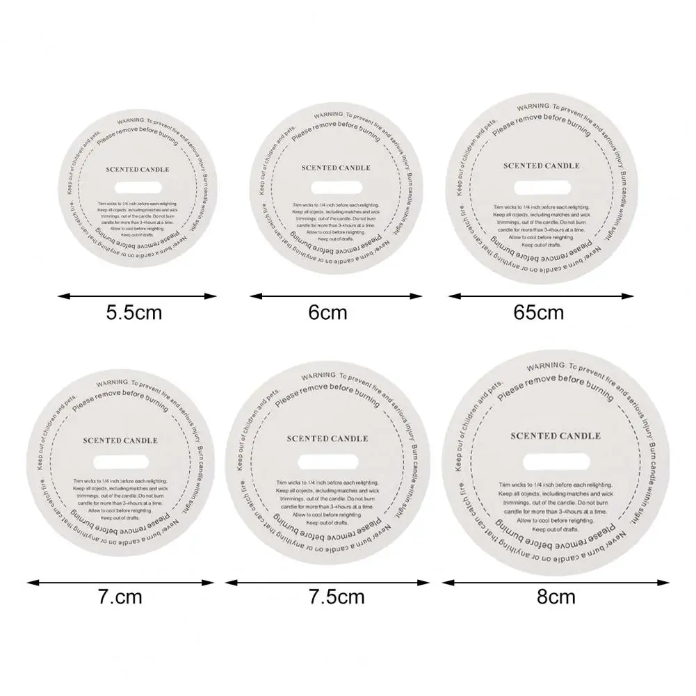 10Pcs Candle Cup Labels Round DIY Manual Fragrance Candle Sticker Labels Warning Dust-Proof Sulfuric Paper Sticker candle labels
