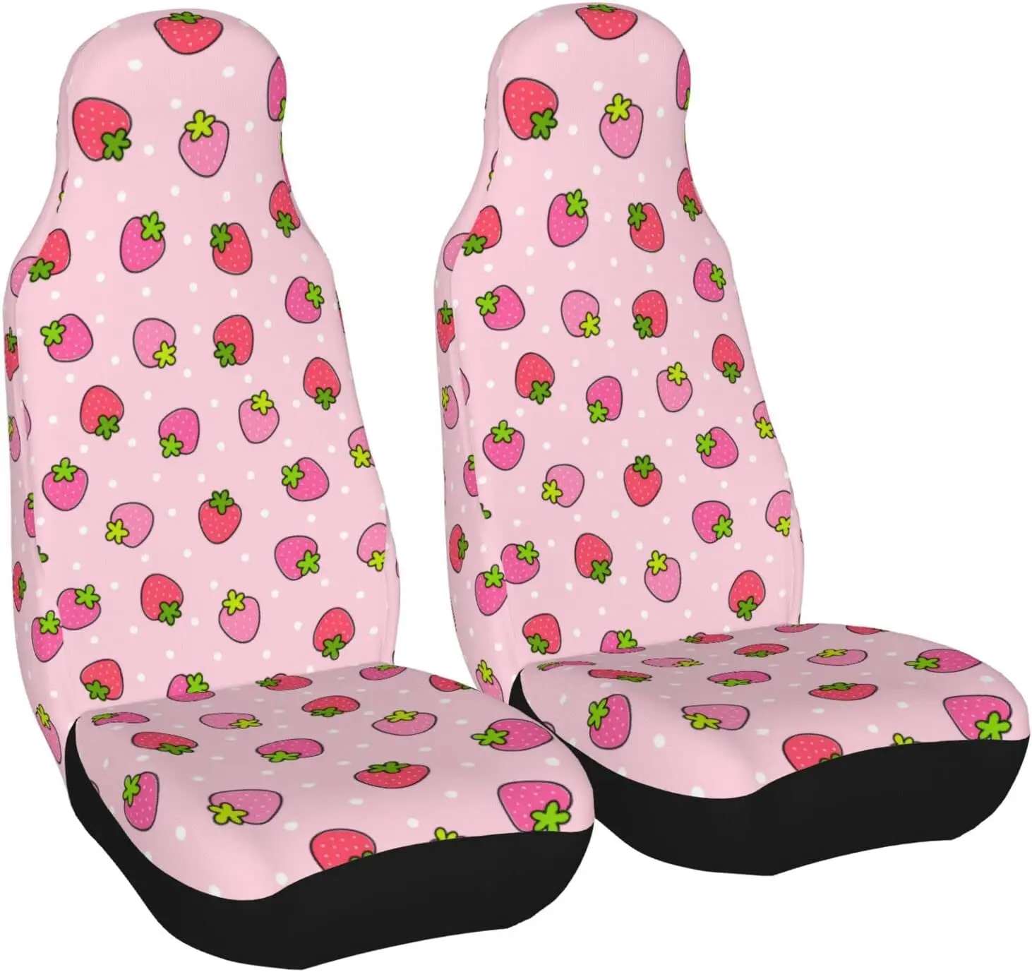 

Pink Strawberry Car Front Seat Covers 2 Pcs Auto Seat Covers Front Seats Only Vehicle Bucket Seat Protectors