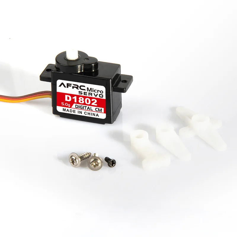 

AFRC D1802 5g Coreless Motor Plastic Digital Micro Servo 3.7-6V for RC Model Micro Airplane Helicopter Robot DIY Parts