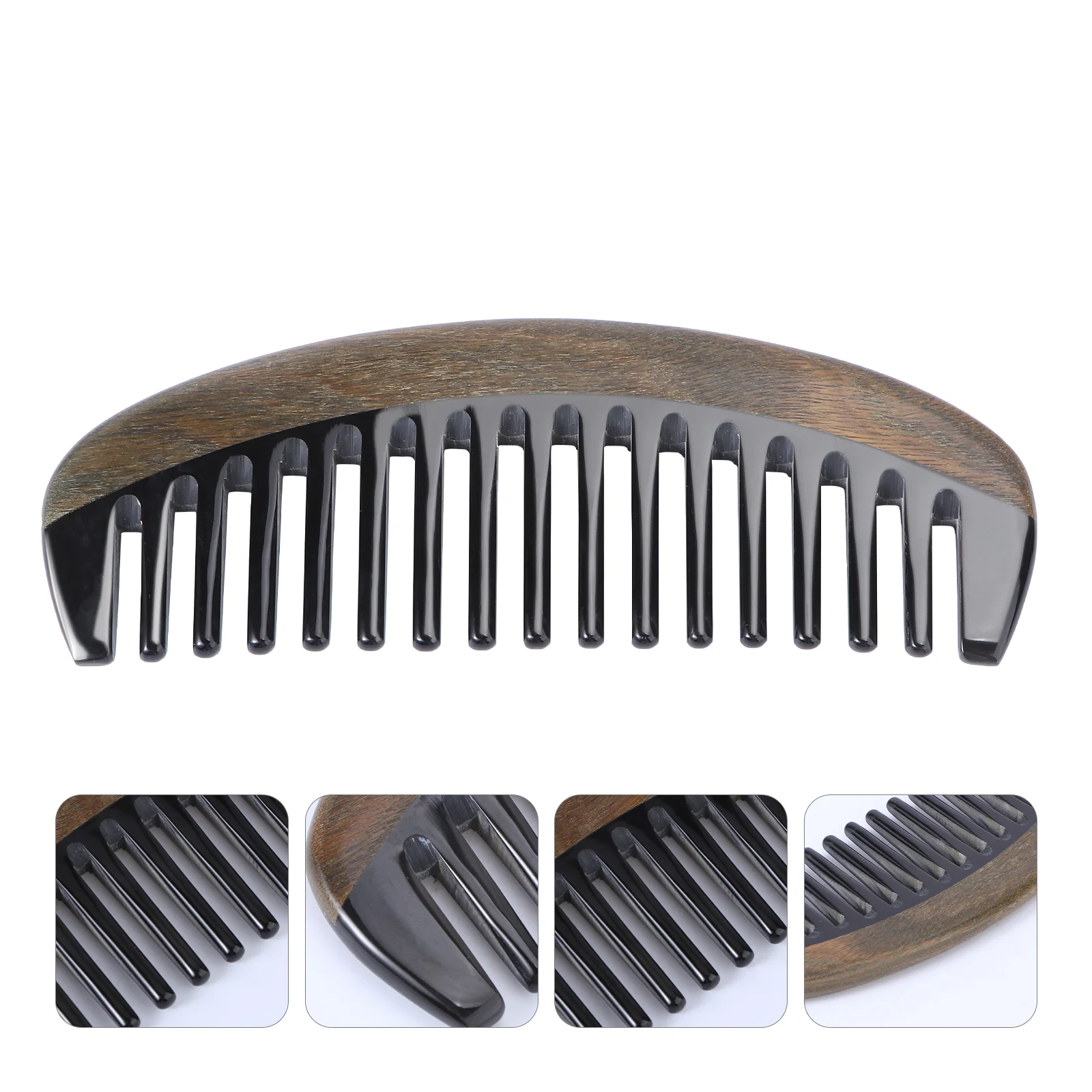 

1pc Natural Ox Horn Anti-Static Hair Comb Fine Teeth Handmade Massage Wood Comb (Random Color)