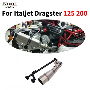 Slip On For Italjet Dragster 125 200 Motorcycle Full Systems Exhaust Escape Moto Modified Mid Link Pipe Special Accessories