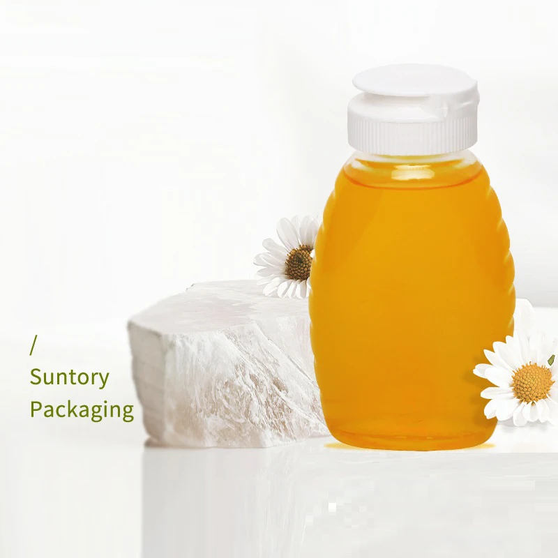 Plastic Honey Squeeze Bottle Salad Dressing/Oil Dispensers Flip Cap Refillable Condiment Containers Leak Proof Squeezable Bottle