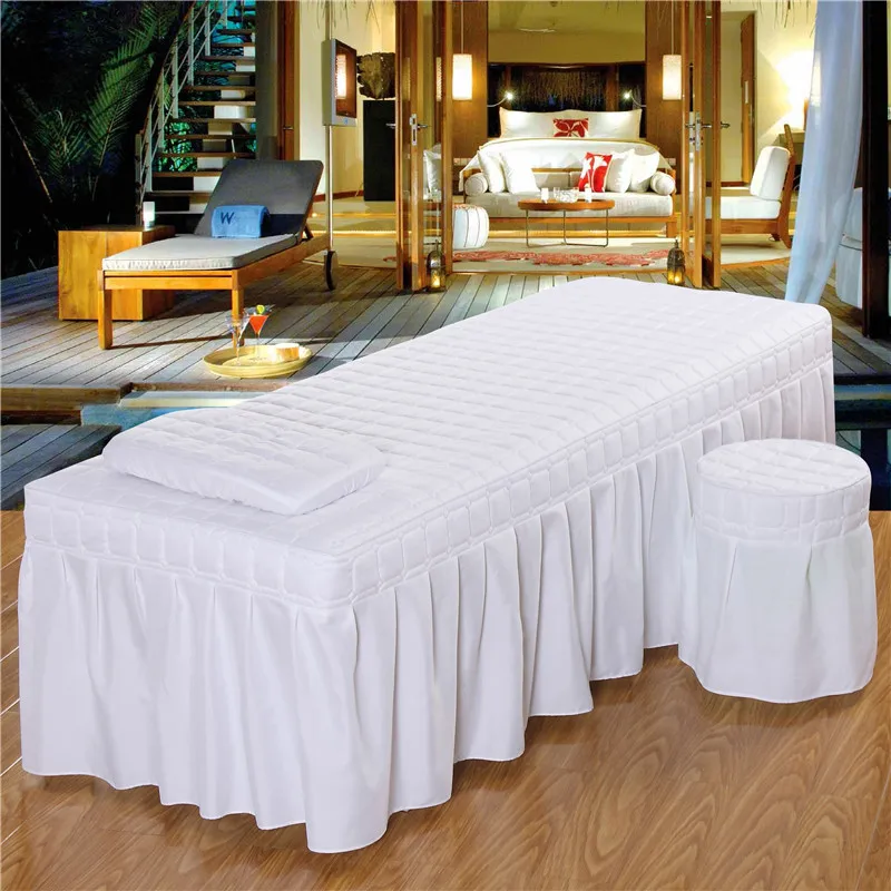 Beauty Salon Bed Sheet Salon Thick Quilting Mattress Brief Beauty Bed Skirt Bedspread With Face Hole Body Massage SPA Bed Cover