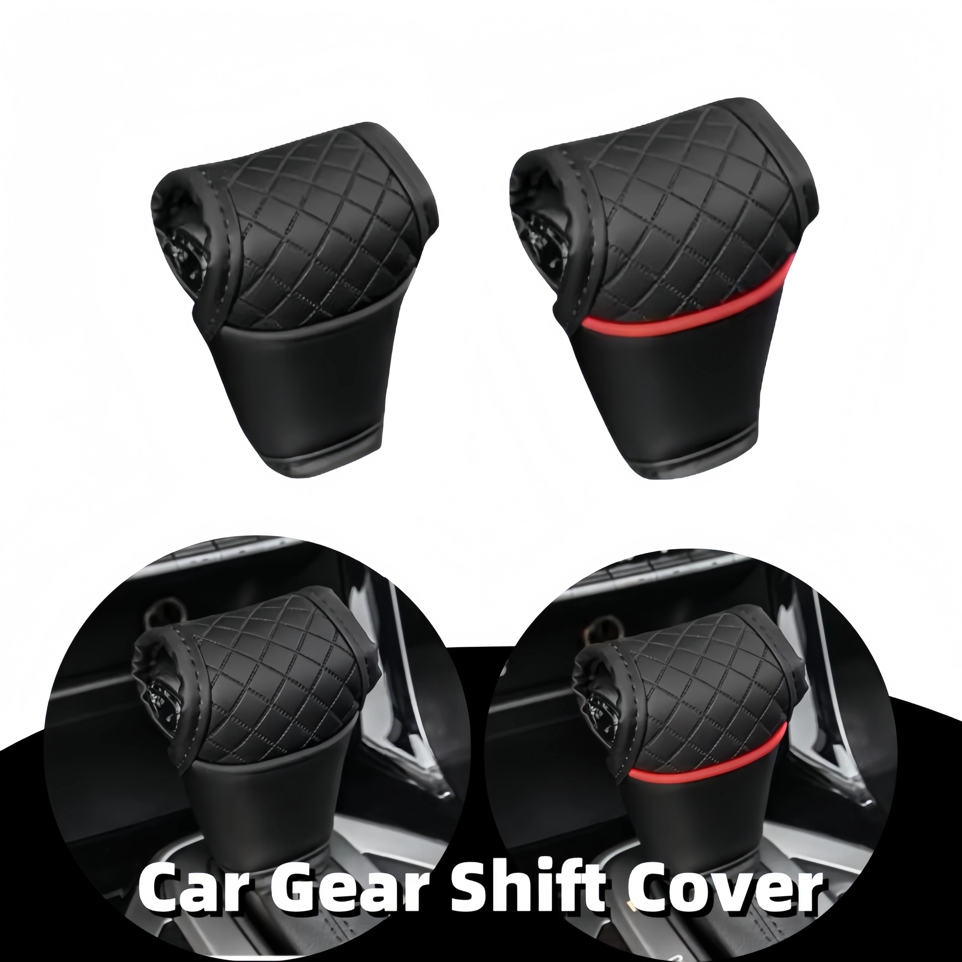 Universal Car Gear Shift Cover PU Leather NonSlip Dustproof Shifter Knob Protector Gear Lever Interior Accessories Boot