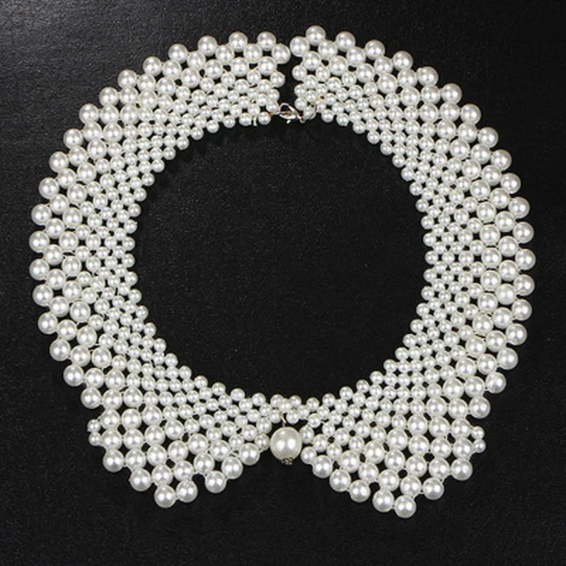 Schöne neue 1-teilige Perlen-Schleifen-Perlenkragen-Halskette, handgewebte Perlenkette, Kleidungsaccessoires, kreative Geschenke für Damen – Detail 5