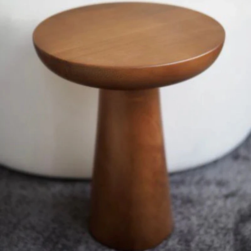 Wabi Sabi Solid Wood Side Table Modern Minimalist Living Room Sofa End Table Small Round Mini Low Table Home Furniture Decor