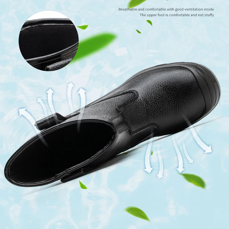 Men safety shoes waterproof security boots work shoes leather boots anti-smash anti-puncture industrial protective safety shoes