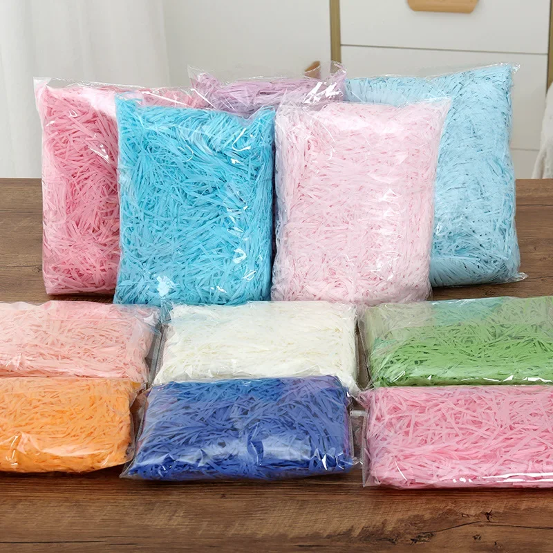 100g Color DIY Paper Shredded Crinkle Paper Raffia Confetti Wedding Christmas Gift Box Filling Material Tissue Filler Deco party decorations paper confetti wedding decor supplies