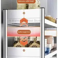 ตู้ครัวสแตนเลสพร้อมชั้นวางของหลายชั้น ตู้เก็บของ ชั้นวางไมโครเวฟ เฟอร์นิเจอร์ครัวสำหรับใช้ในบ้าน 5