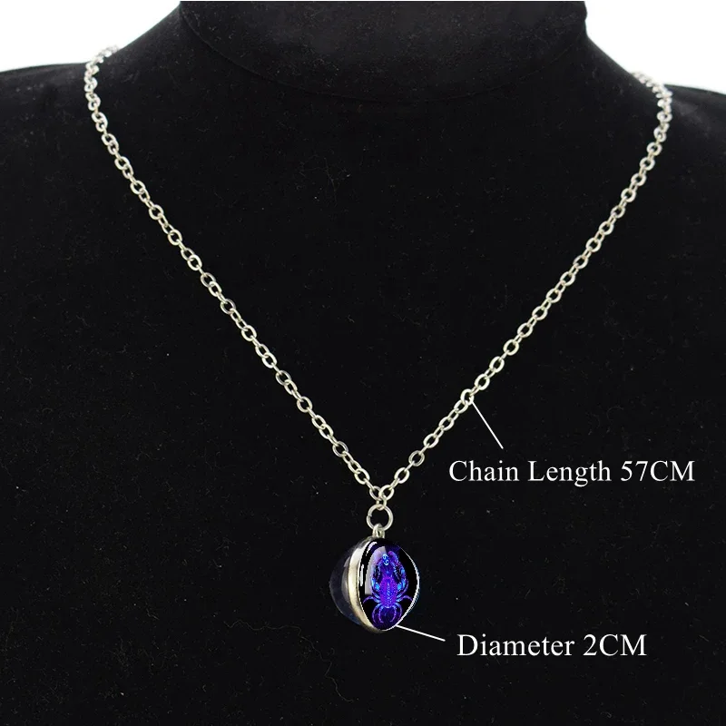 Collana Con Segni Zodiacali, Gemme Del Tempo Dodici Costellazioni Collana Con Ciondolo A Catena Zodiacale, Accessori Di Gioielli Regalo Per Amante Delle Costellazioni, Toro, Vergine, Acquario, 45 Cm