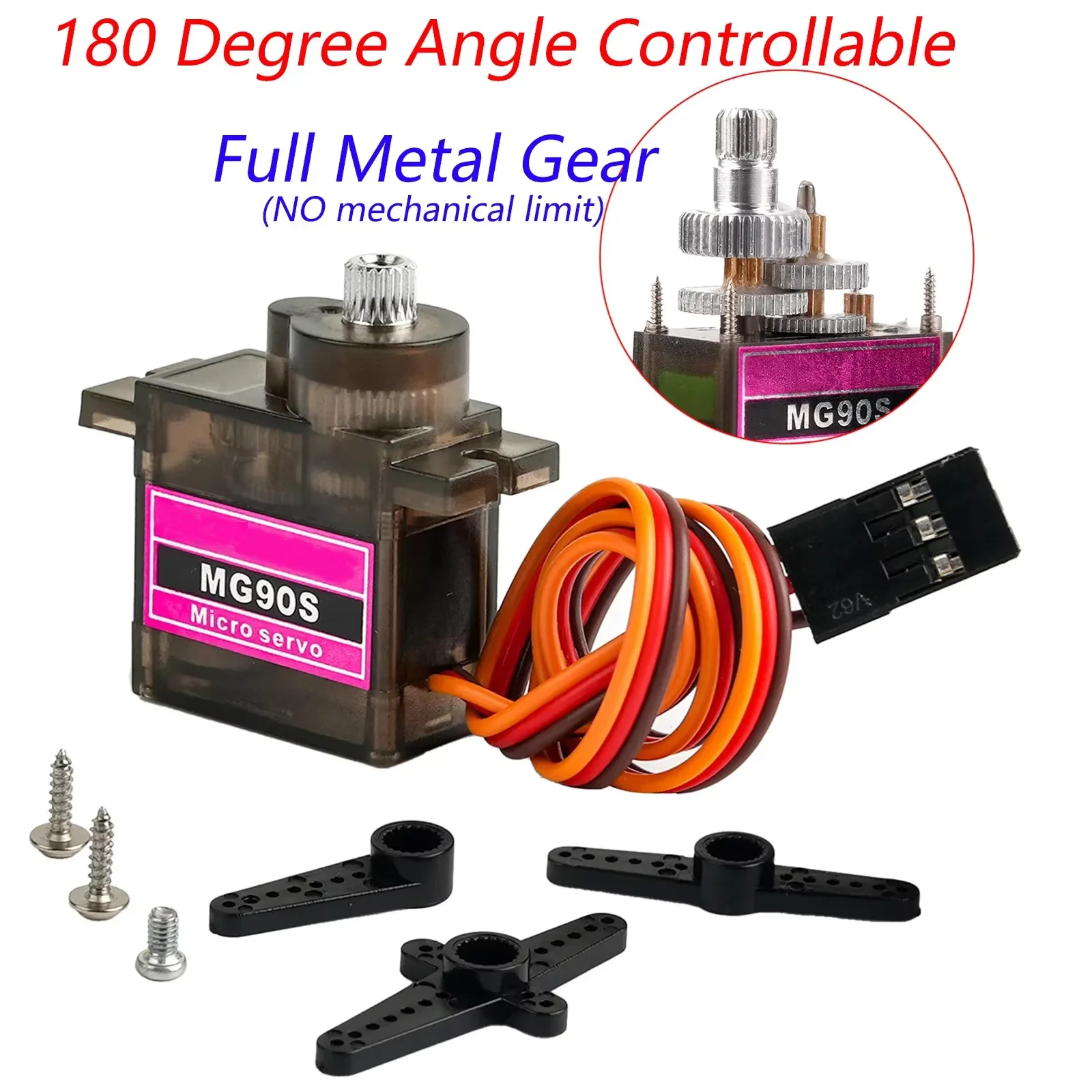 Enhanced Micro Servo Motor with Adjustable Degree and Metal/Plastic Gear for Versatile Robotics and DIY Projects