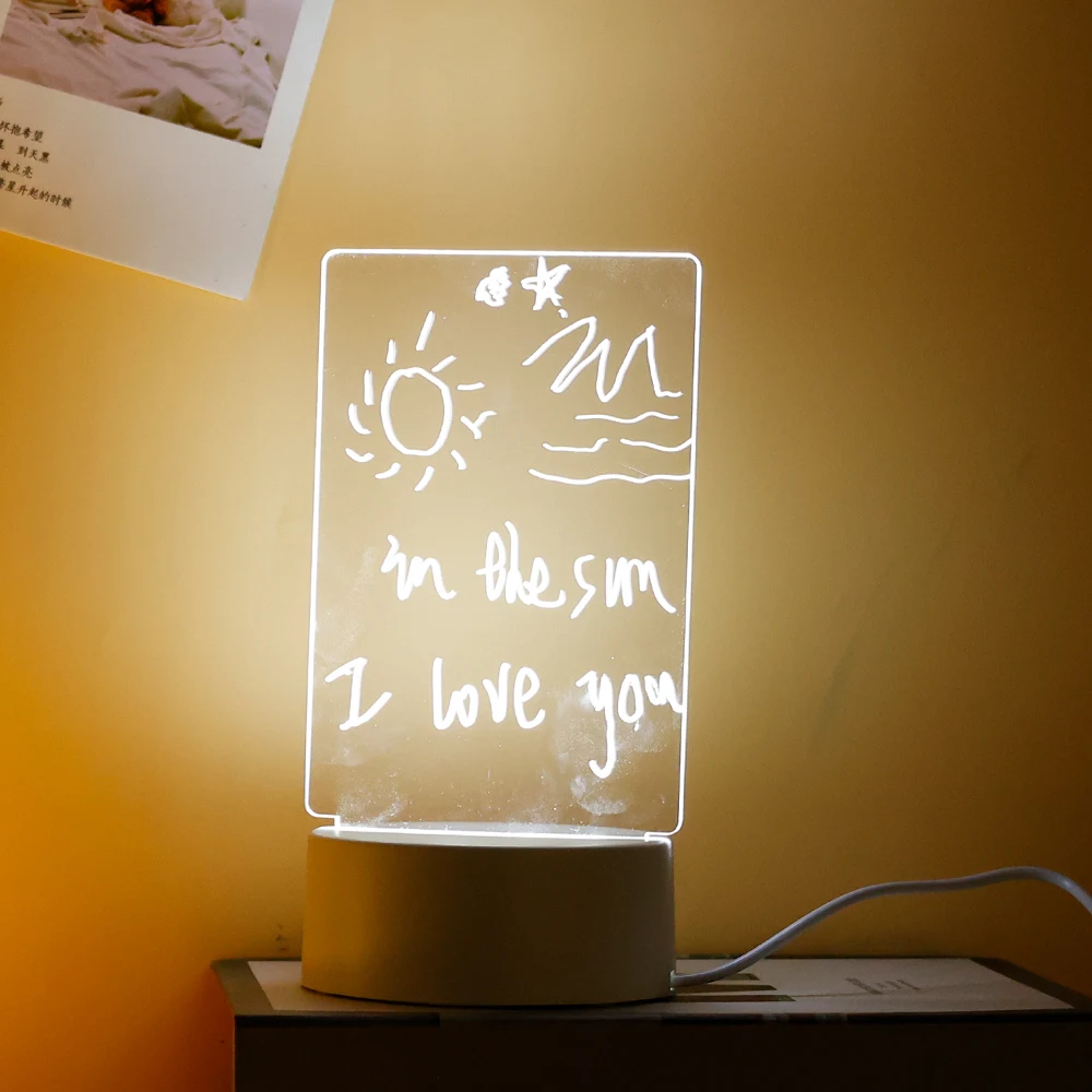 Lampe LED Créative avec Tableau Blanc et Stylet USB