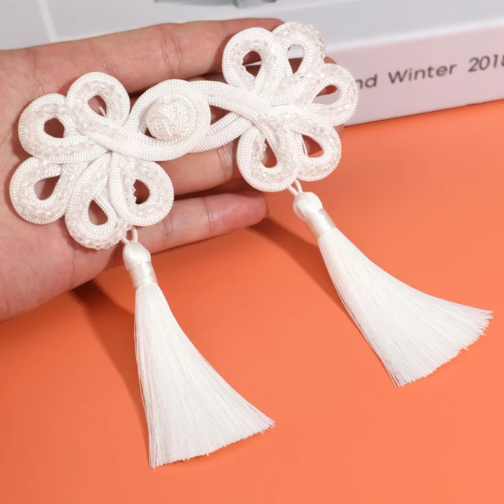 Polyester Chinese Style Tassel Plate Buckle for DIY Clothing