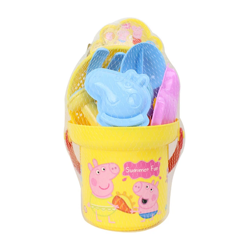Peppa Pig Playing House Kids Beach Playset Emulation Bucket Shovel Sieve Watering Cans Simulated Toys Beach Play Sand Tool Gifts