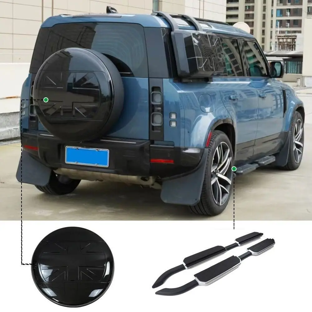 

For Defender 90 110 130 2020-2023 Wheel Spare Tyre Cover Step Running Board Step