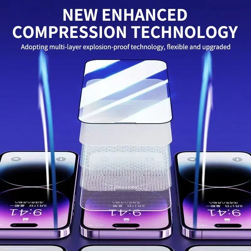 Dust Free Bubble Free Installation Tempered Glass for IPhone 15 14 13 12 11 Pro Max Mini SE XS XR X Max 15 Plus Screen Protector