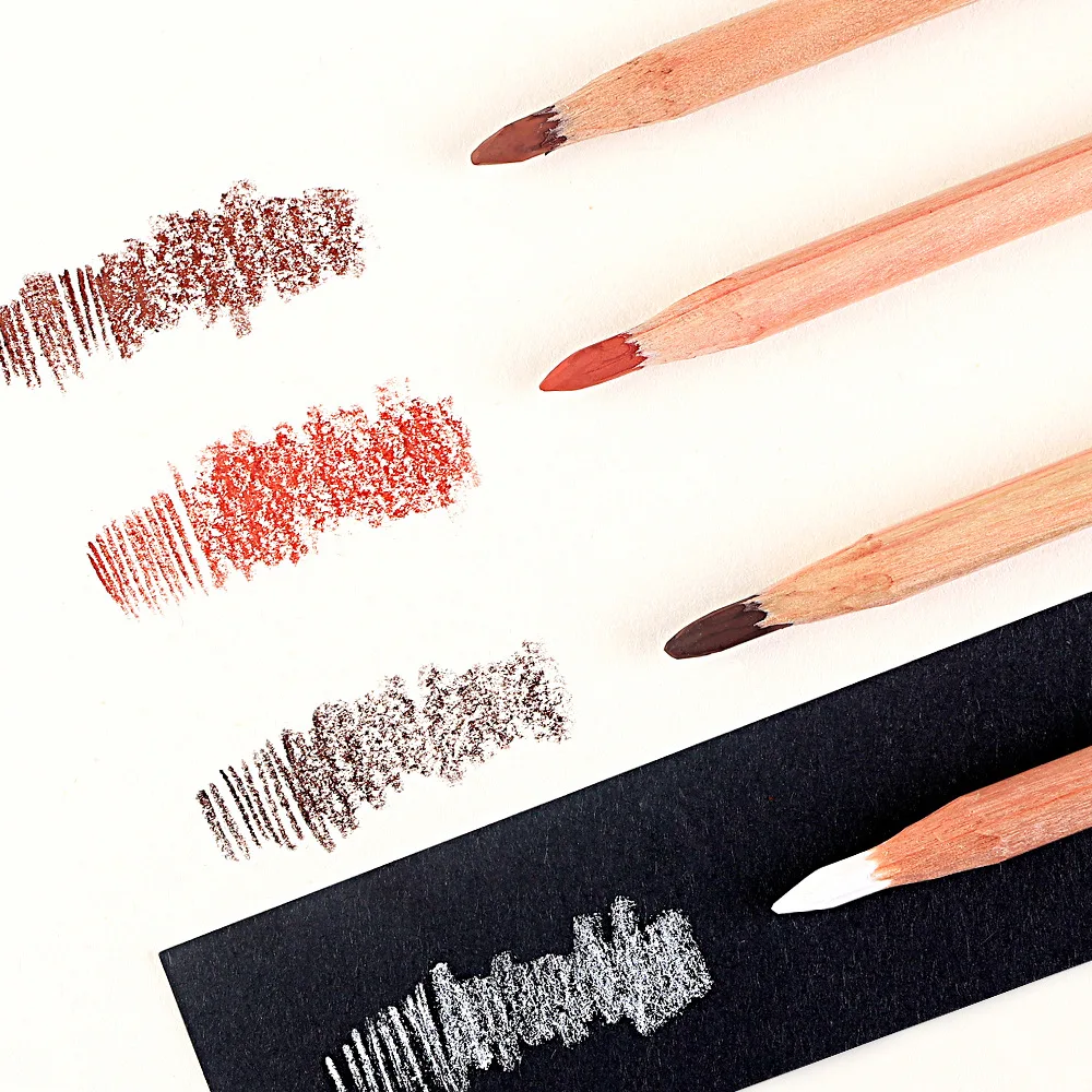 Professional Sketch Colored Charcoal Pencils Set Sketch Highlight Pencils For Drawing Sketching Shading Blending 4Pcs sketch pencils,charcoal pencils