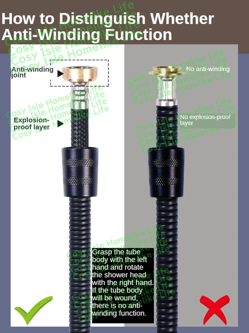 Stainless Steel Shower Pressure Hose 1m Bathroom Explosion-proof Tube Sprinkler Spray Hosepipe Shower Accessories