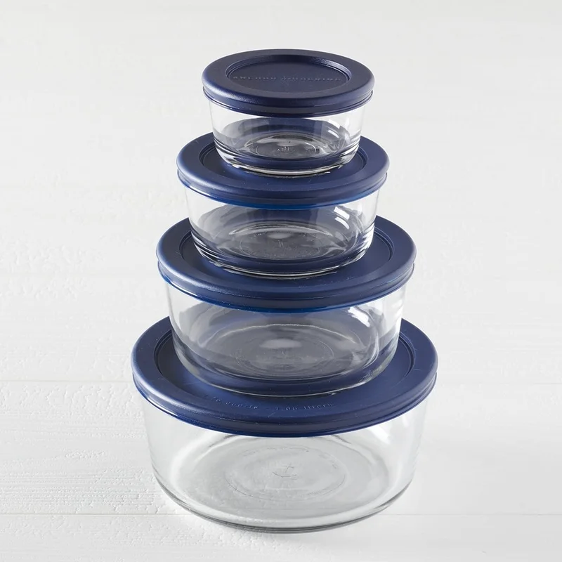 Stackable Glass Food Storage Containers 8 Piece Set