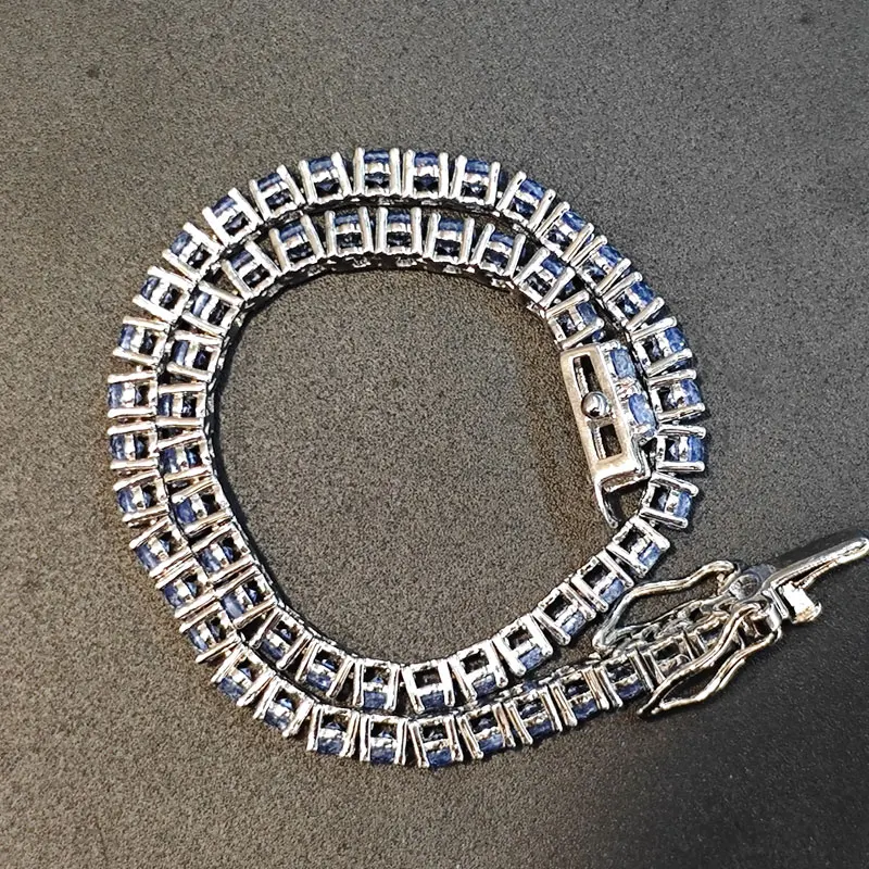 Women's Bracelet 925 Sterling Silver Bracelets 3MM  Tanzanite Women's Hand Bracelets