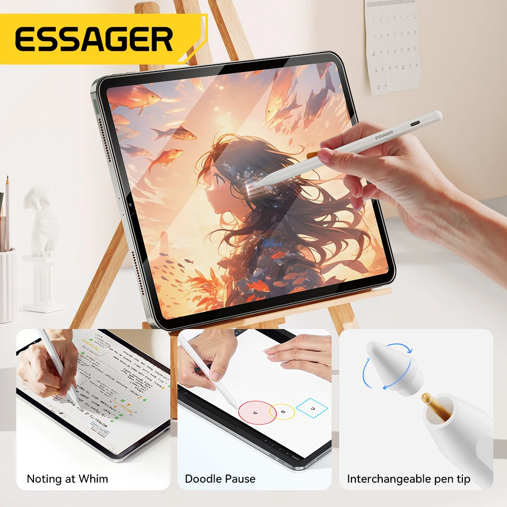 Essager Magnetic Precision Stylus Pen with USB-C Charging