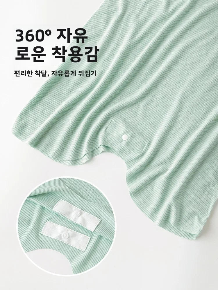  여름 잠옷 얇은 홈웨어 남아 여아용 편안하고 통기성 좋은 면 폴리에스터 혼방 올인원 수트