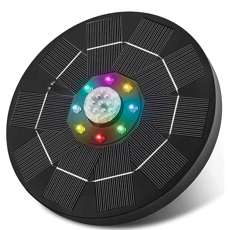 

Лидер продаж, насос для фонтана на солнечной батарее, плавающий водяной фонтан с красочной планкой, насос для фонтана на солнечной батарее для птичьей ванны, пруда, аквариума