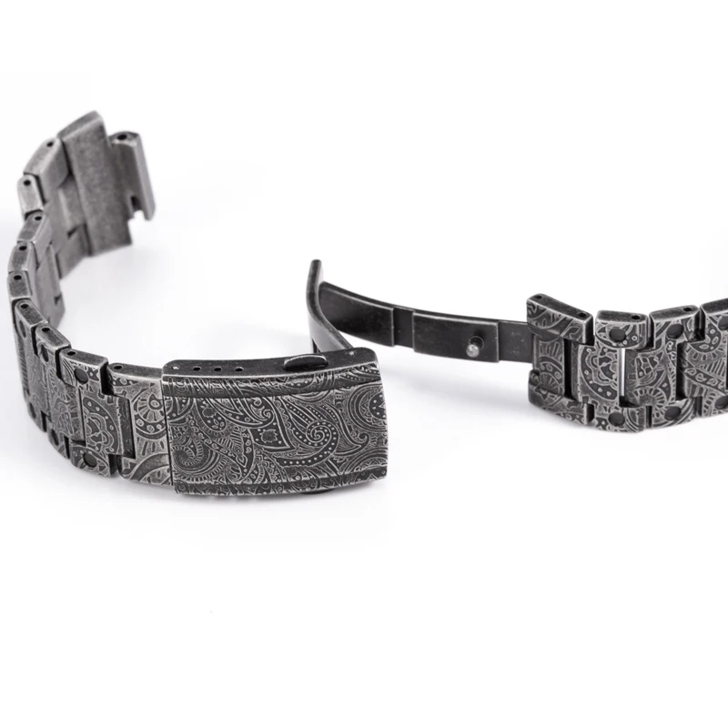 Modified Metal Watch Strap DW5600 G5600 GB5600 Watchbands Bezel Paisley Pattern With ToolsRetro Distressed Style